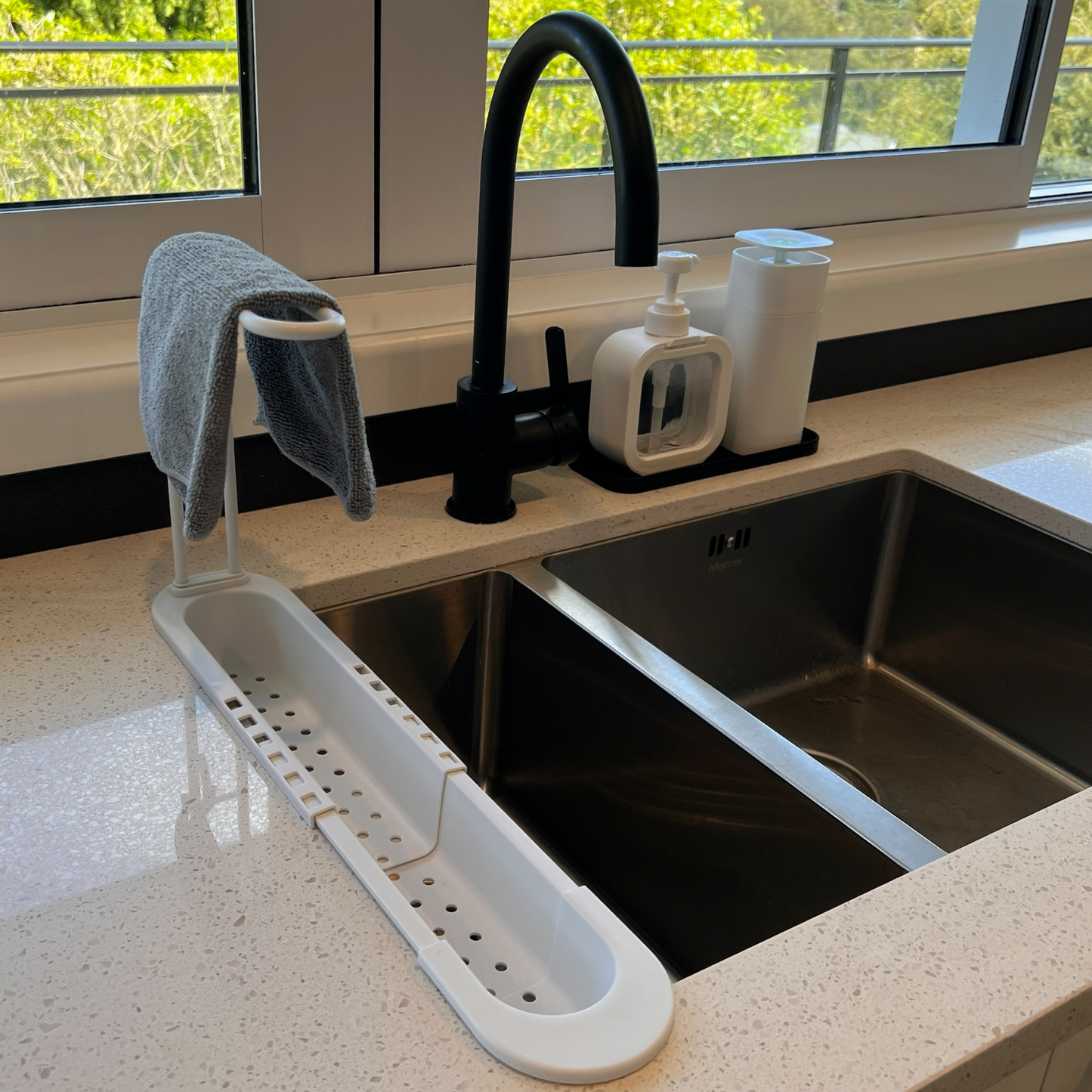 Telescopic Sink Drain Rack + Storage Kitchen Utensil Holders & Racks SPIRIT SPARKPLUGS