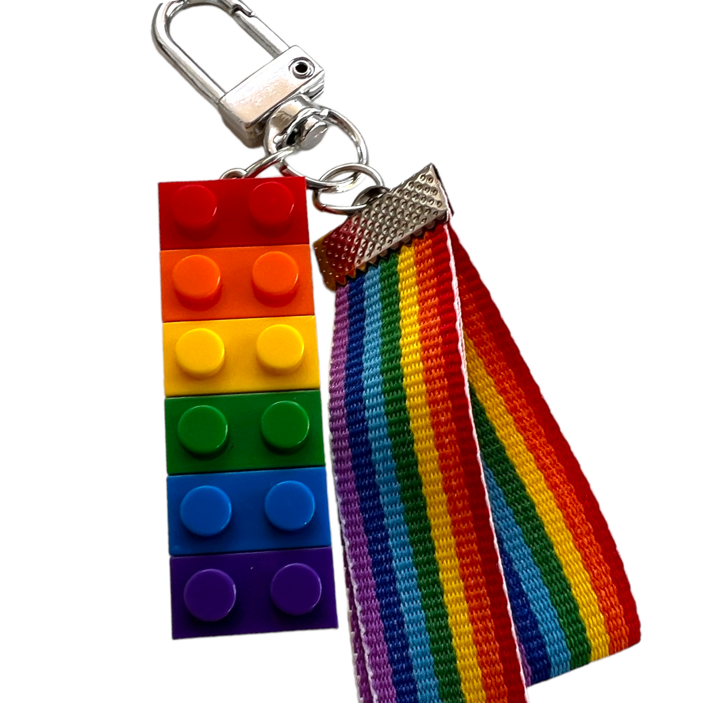 Keyring — Rainbow Ribbon + Lego SPIRIT SPARKPLUGS