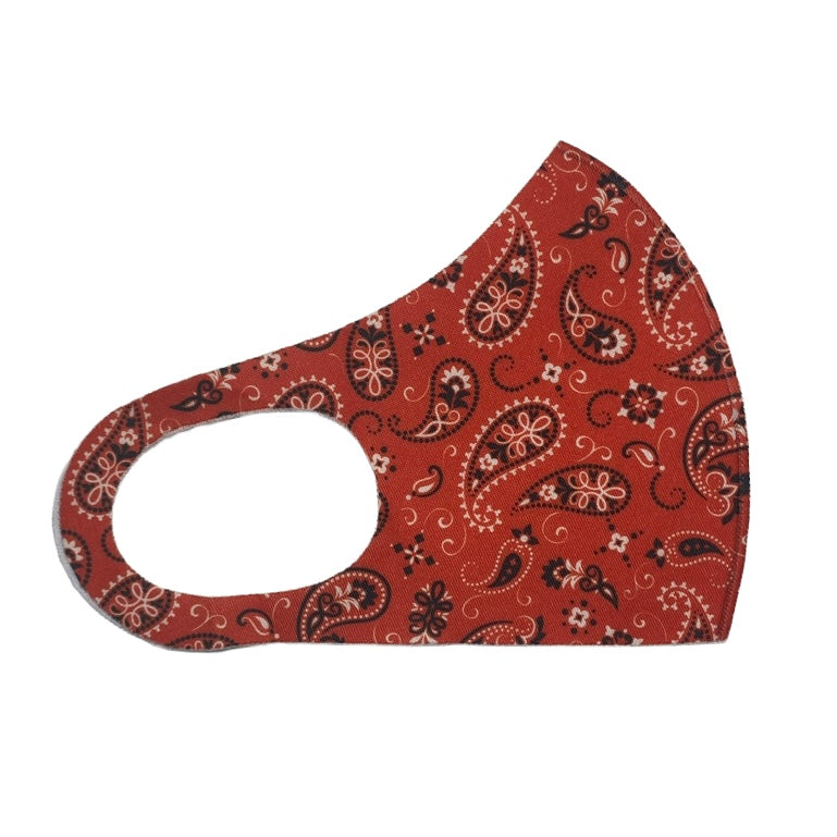Adult Neoprene Reusable Mask — Paisley Mask SPIRIT SPARKPLUGS Red Paisley