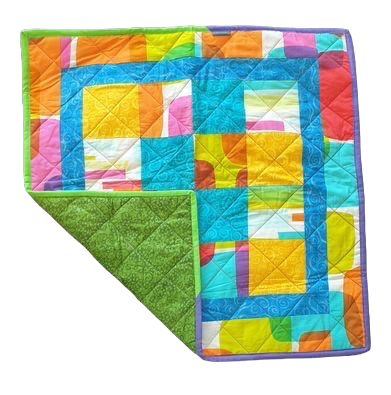 Carseat Capsule Quilt Swaddling & Receiving Blankets Splash Quilting Patterned / Green Back
