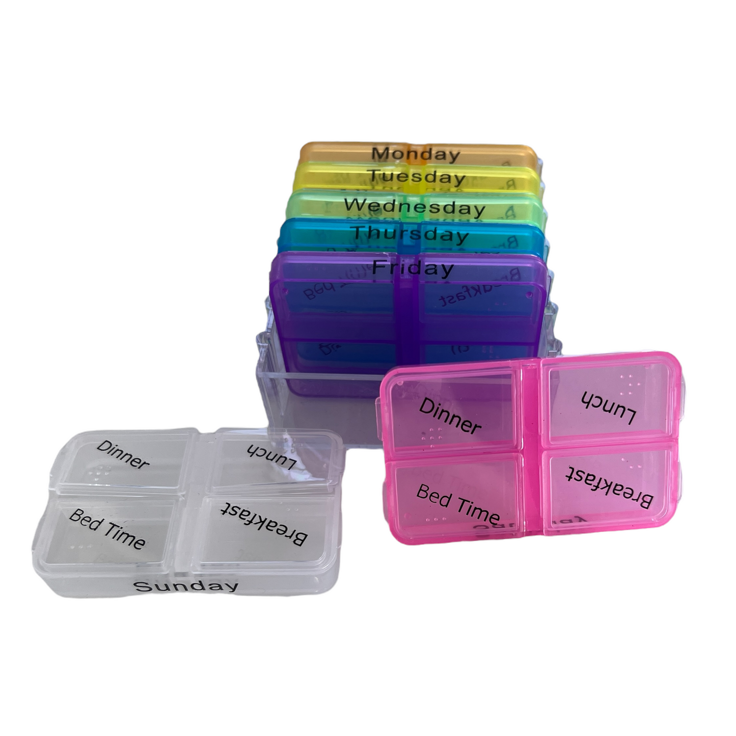 7 Day Pill Box — 4 Doses Daily - COMPACT SPIRIT SPARKPLUGS