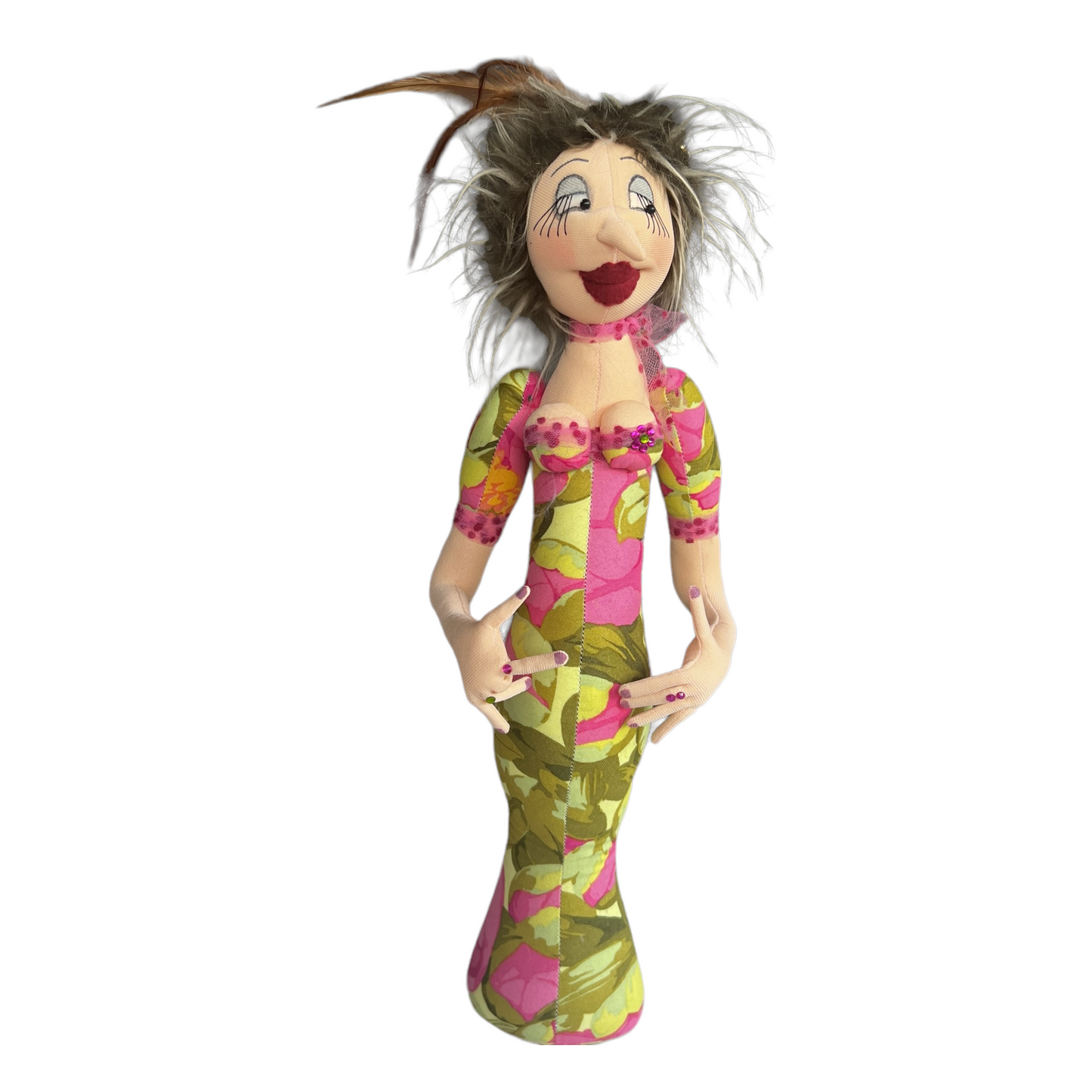 Standing Tall Woman Splash Quilting Pink / Green Woman