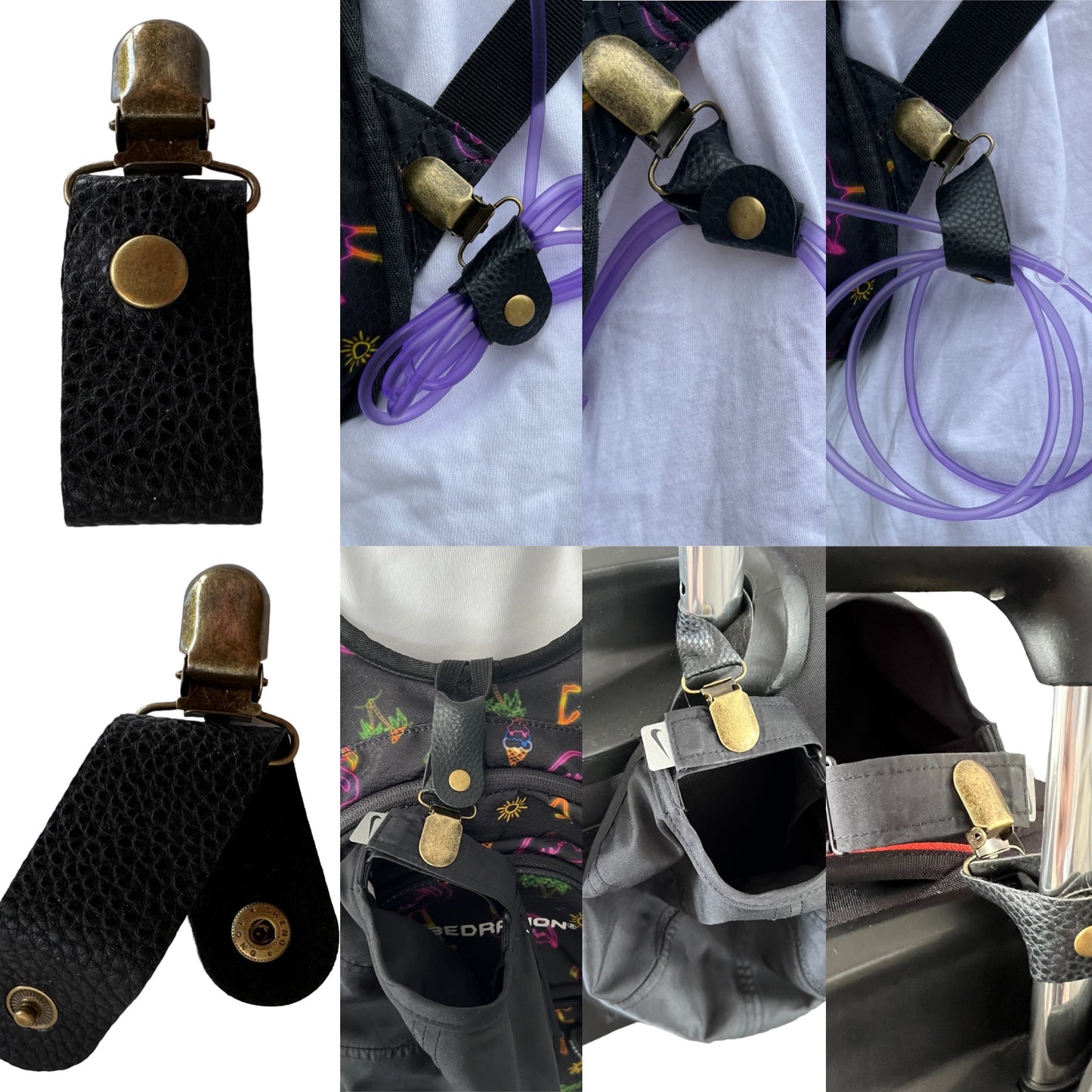 Leather Tubie Clip / Handbag Accessory SPIRIT SPARKPLUGS
