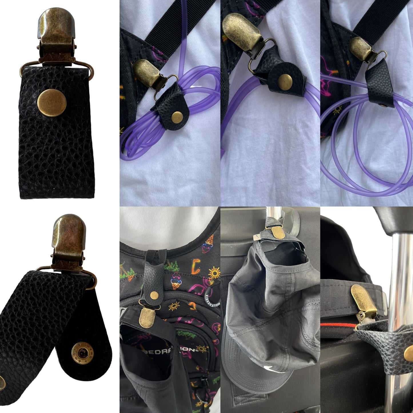Leather Tubie Clip / Handbag Accessory SPIRIT SPARKPLUGS