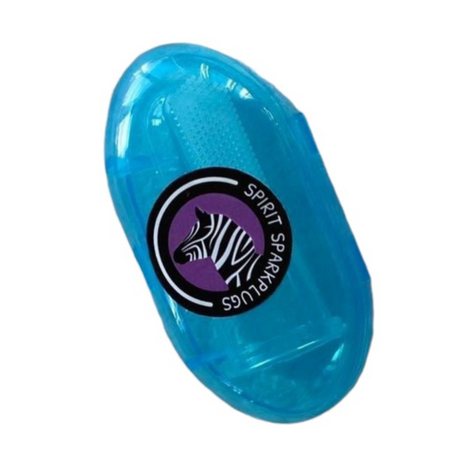 Finger Toothbrush — Adult, Kids, Pets  SPIRIT SPARKPLUGS Blue  