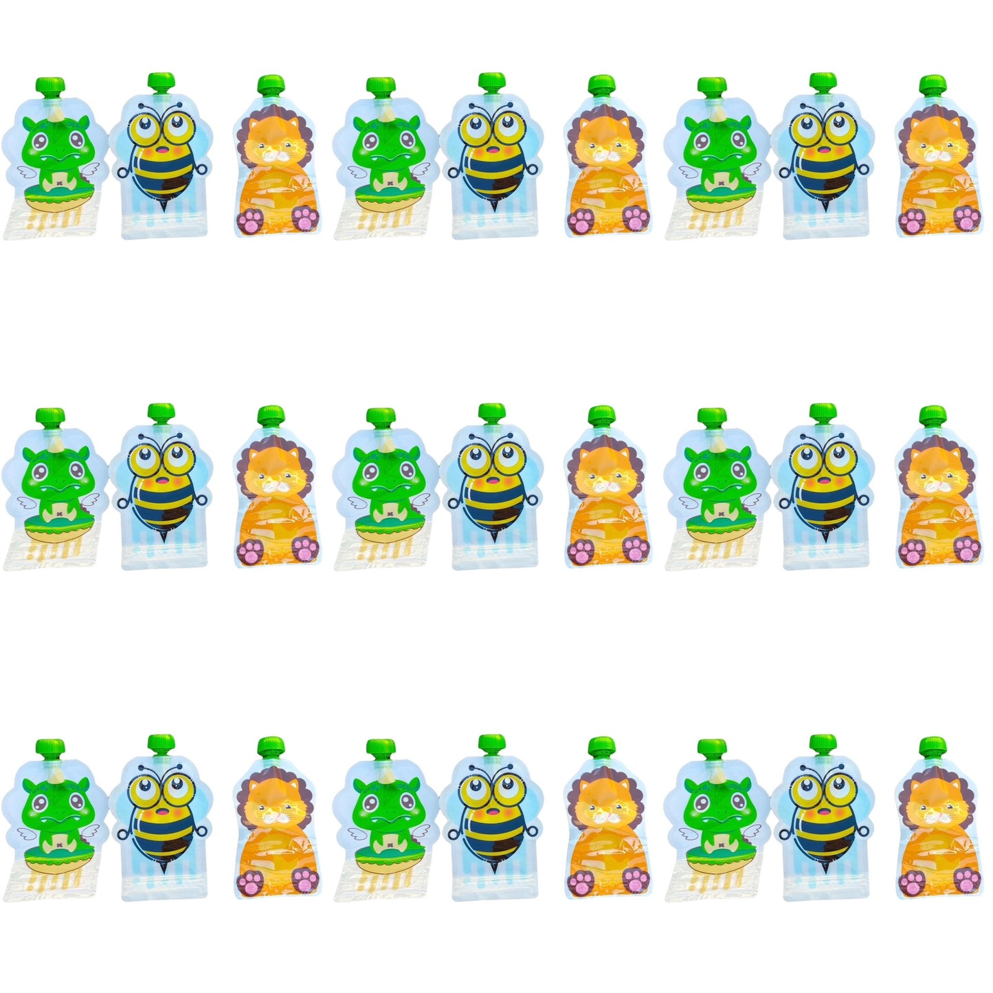 Kids Refillable Squeeze Pouch  SPIRIT SPARKPLUGS Assorted Bulk Set / 27 Bags 