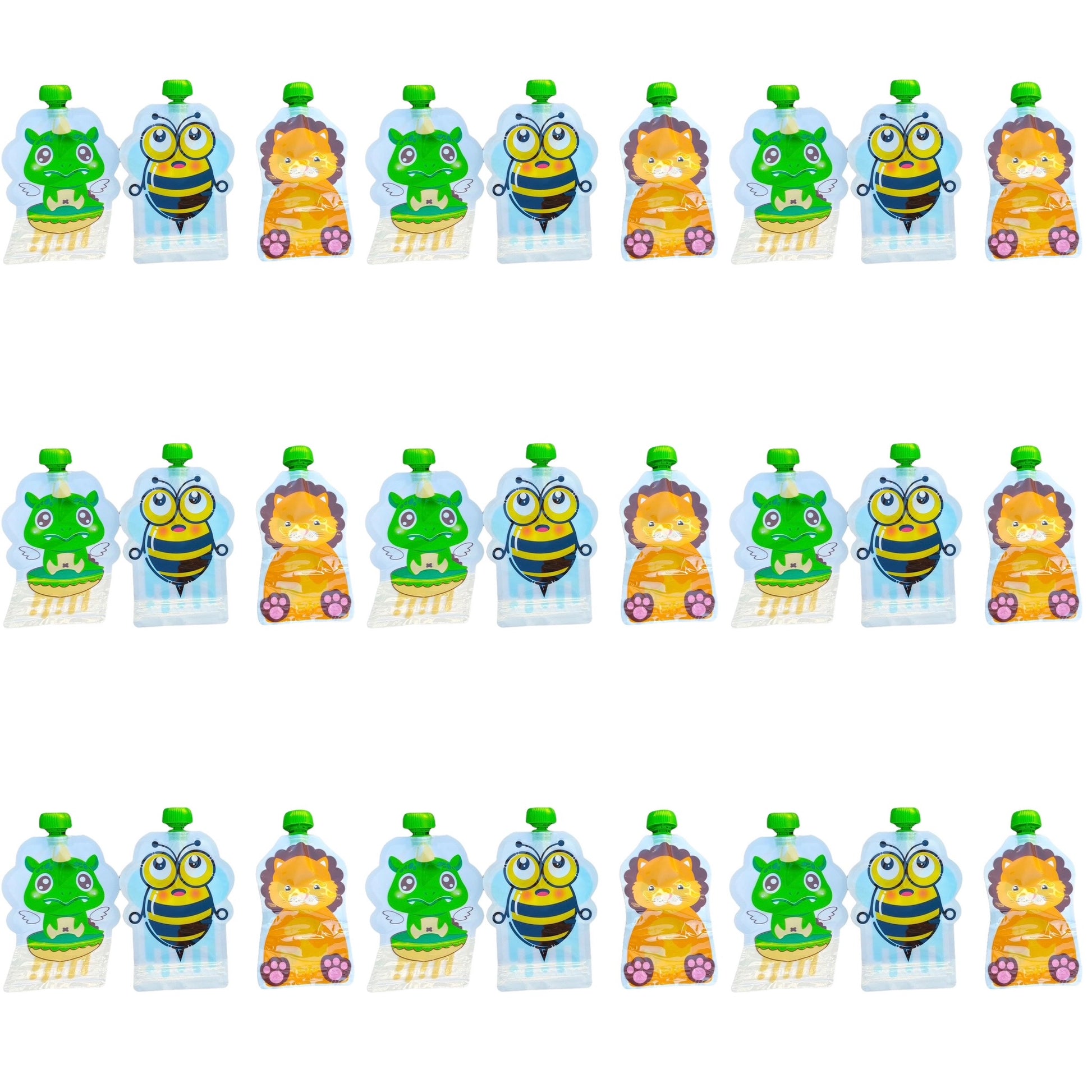 Kids Refillable Squeeze Pouch  SPIRIT SPARKPLUGS Assorted Bulk Set / 27 Bags 