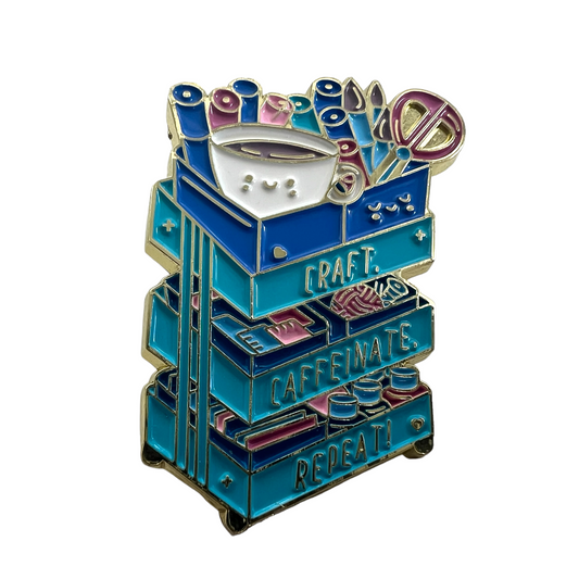 Pin — Craft Cart “Craft. Caffinate. Repeat’  SPIRIT SPARKPLUGS   