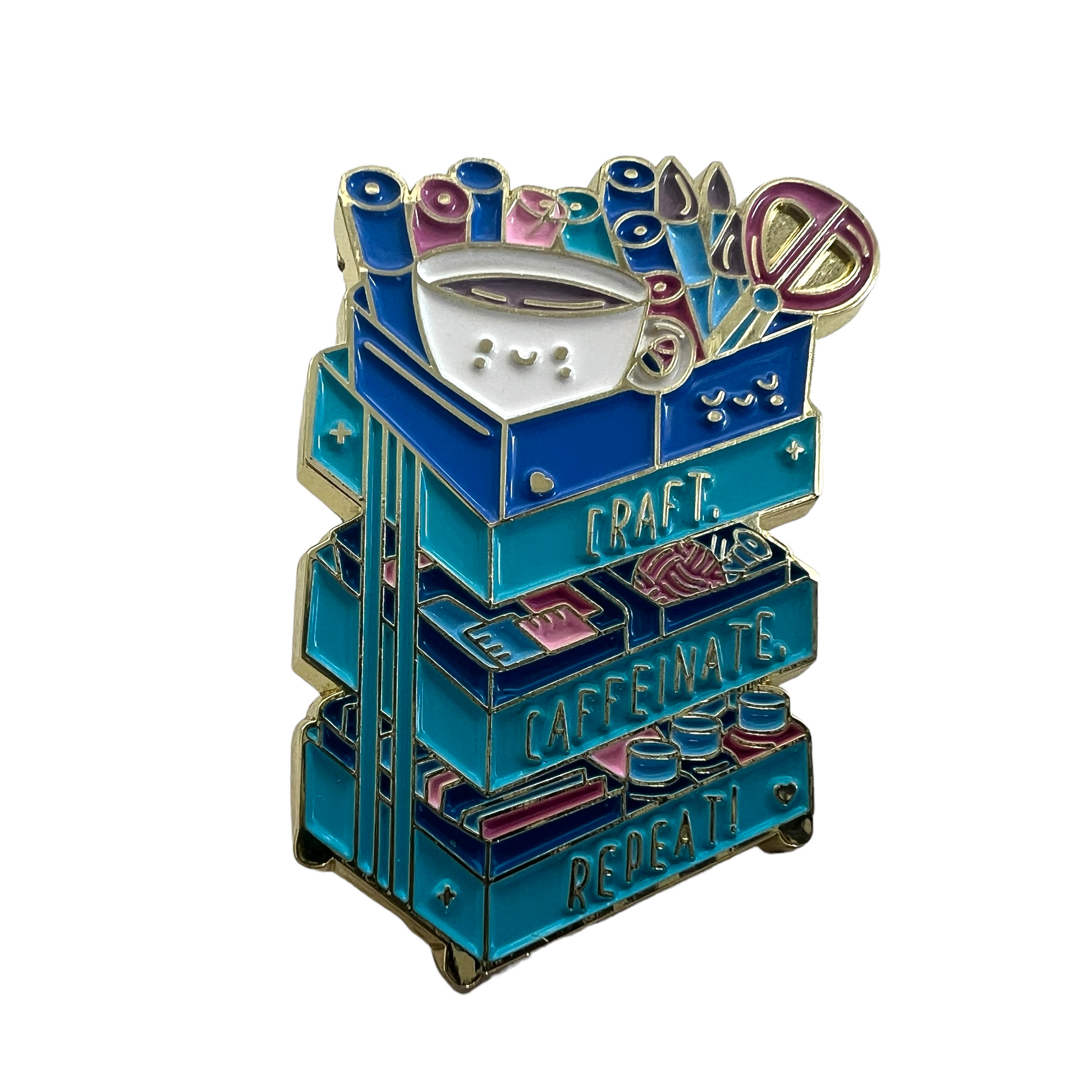 Pin — Craft Cart “Craft. Caffinate. Repeat’  SPIRIT SPARKPLUGS   